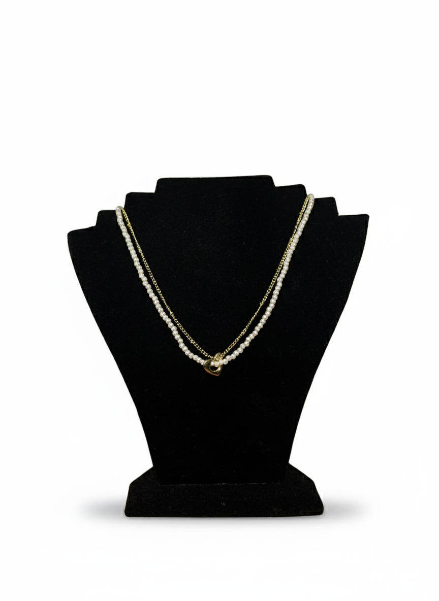 COLLAR DE PERLA CON DIJE DE CORAZON