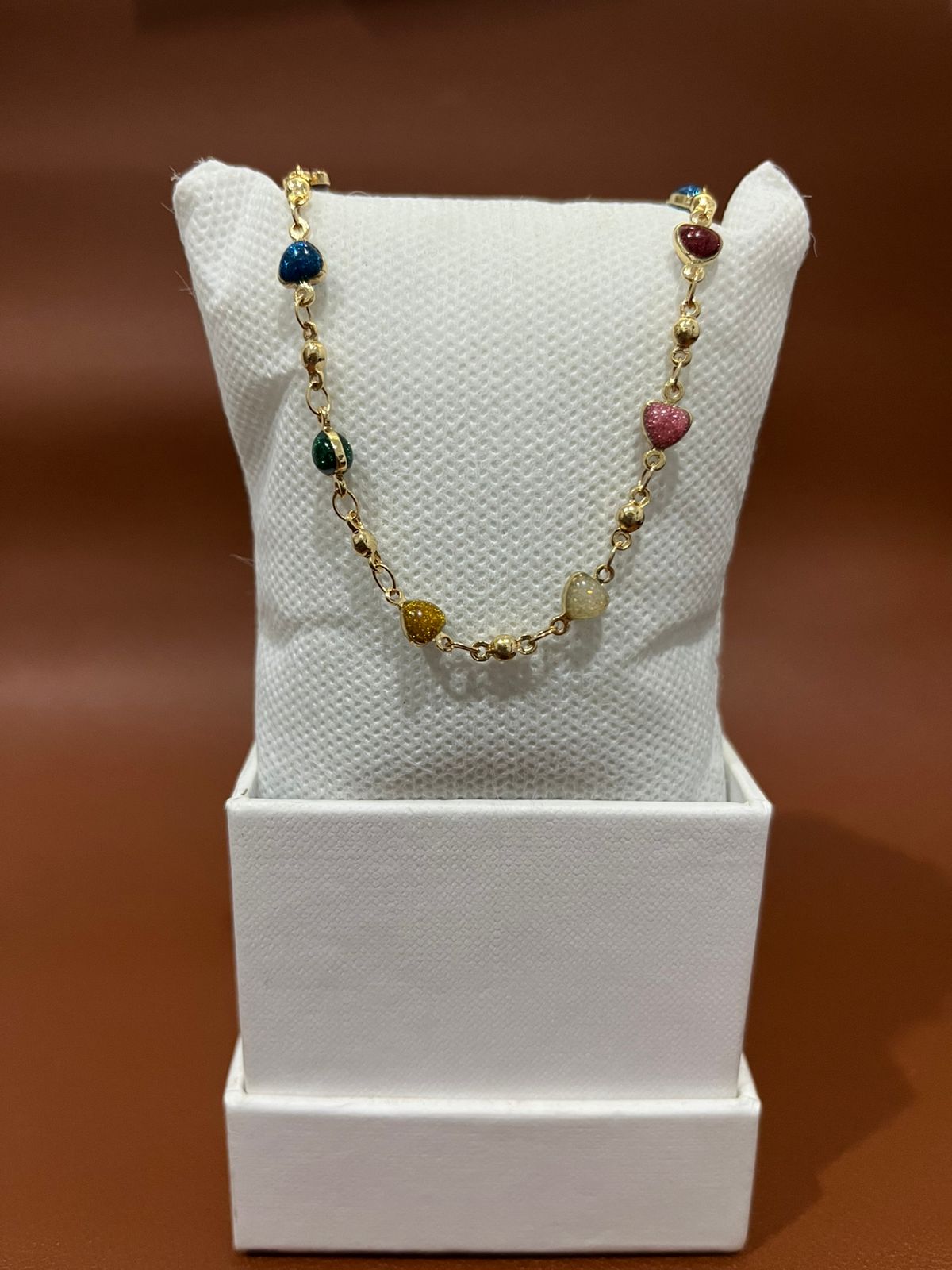 PULSERA DE CORAZONES Y ESFERAS MULTICOLOR
