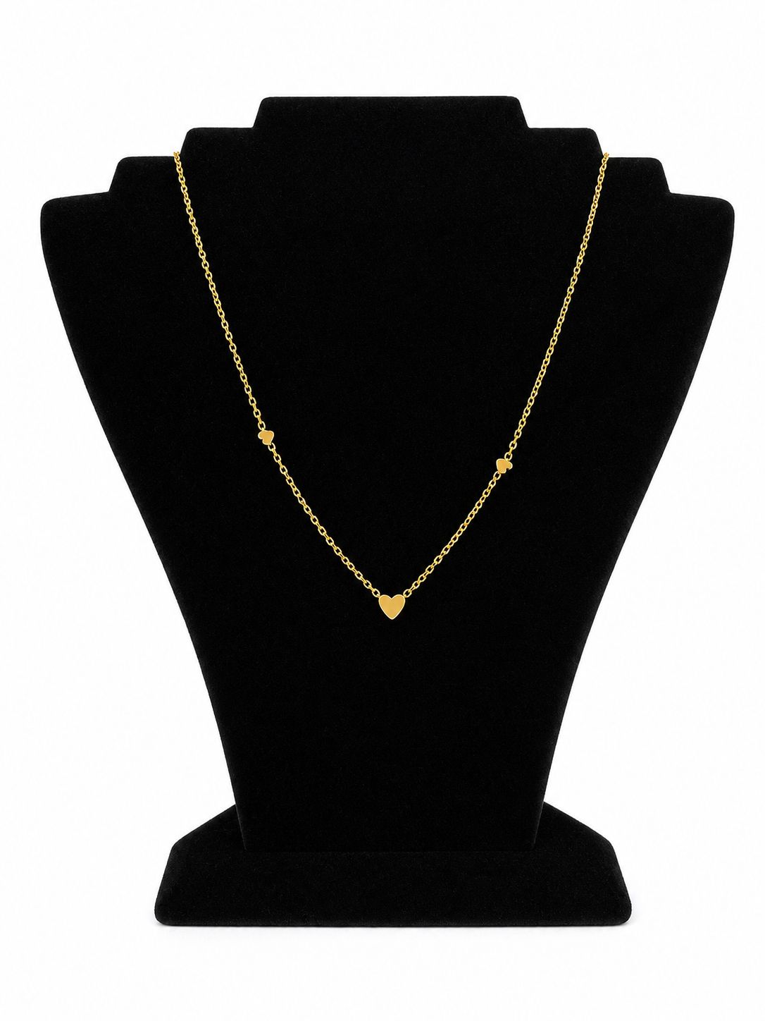 COLLAR CON 3 CORAZONES DORADOS