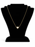 COLLAR DORADO CON DIJE CORAZON BLANCO